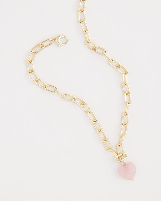 Chico's Best Seller | Genuine Quartz Heart Pendant Necklace