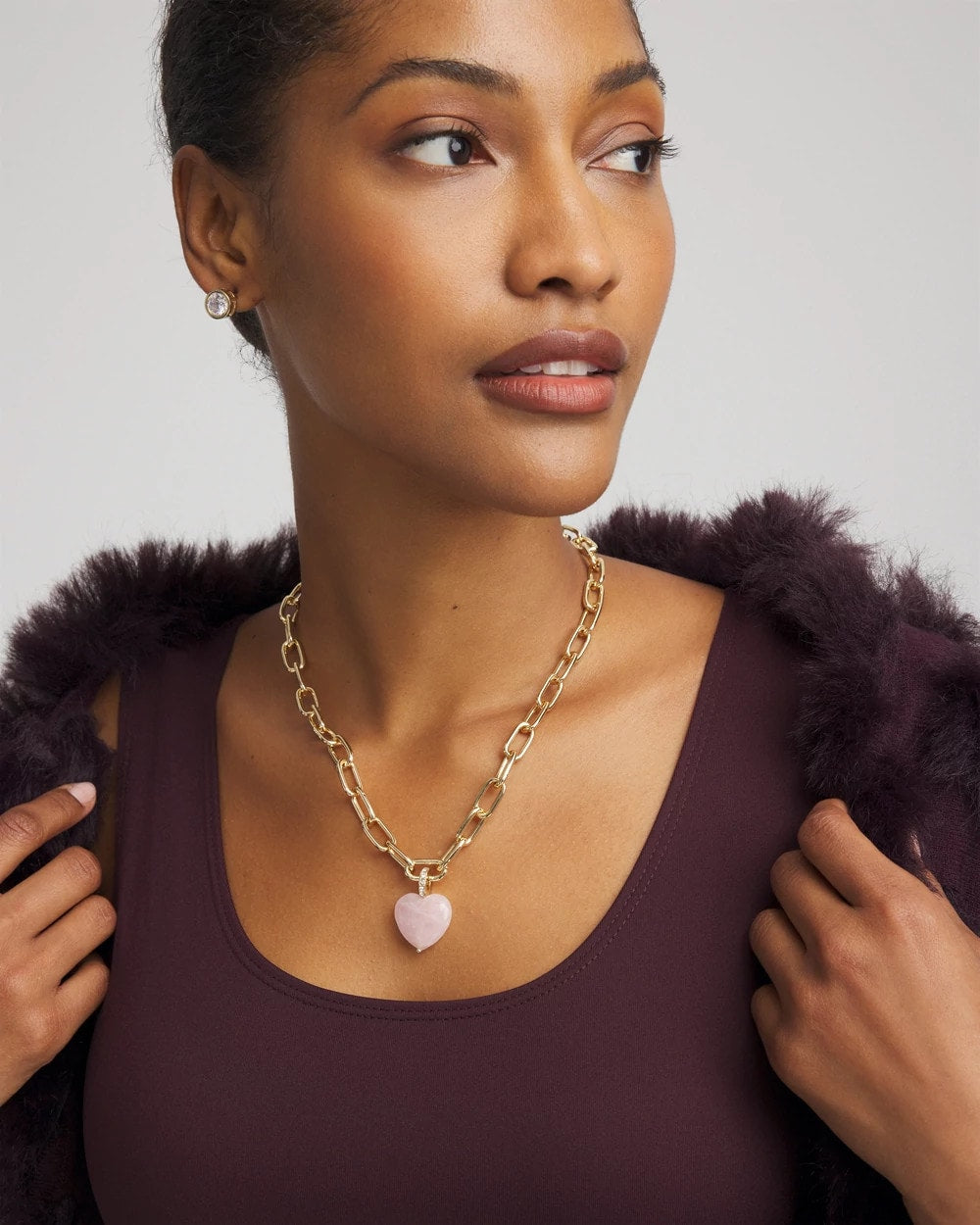 Chico's Best Seller | Genuine Quartz Heart Pendant Necklace