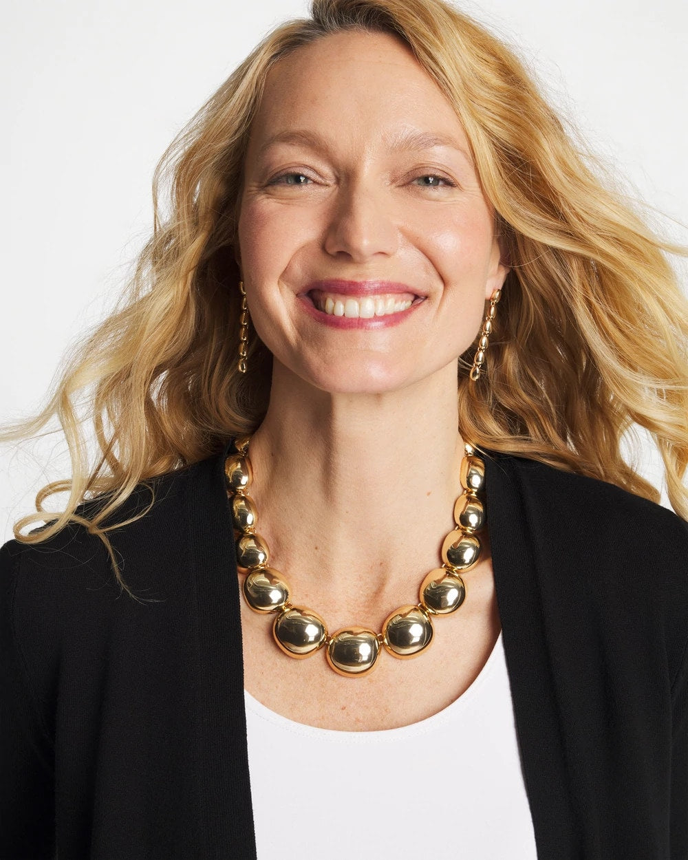Chico's Discount | Gold Pebble Collar Necklace