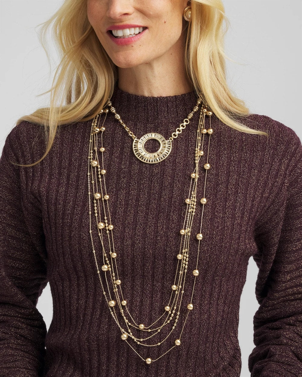 Chico's Best Seller | Multistrand Beaded Goldtone Necklace