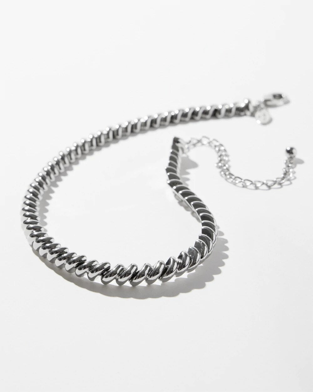 Chico's New | Silver Tone Twist Collar Necklace