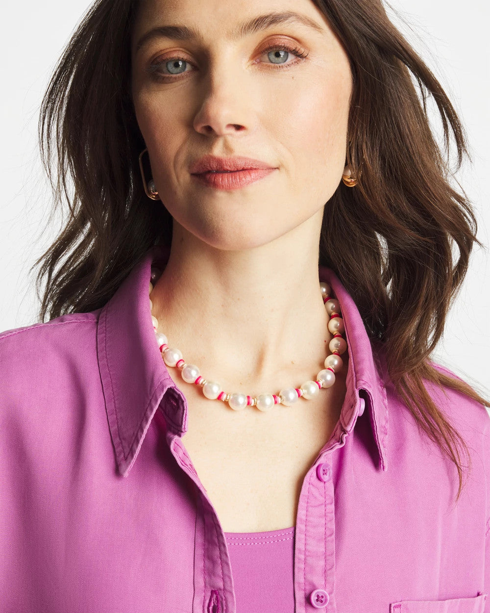 Chico's Classic | Short Pearl Pink Necklace