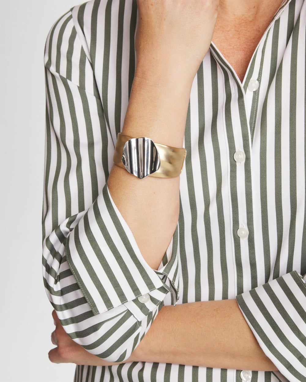 Chico's Hot Sale | Mixed Metal Crinkle Cuff