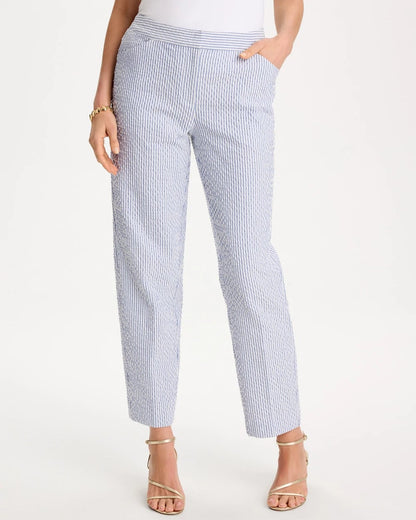 Chico's Best Seller | Striped Seersucker Straight Ankle Pants