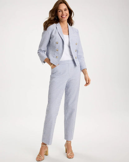 Chico's Best Seller | Striped Seersucker Straight Ankle Pants