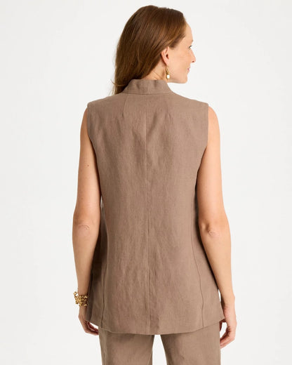 Chico's Everyday | Long Linen Sleeveless Vest