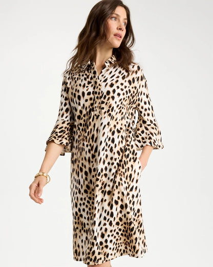 Chico's Premium | Ponte Knit Flounce Sleeve Dress