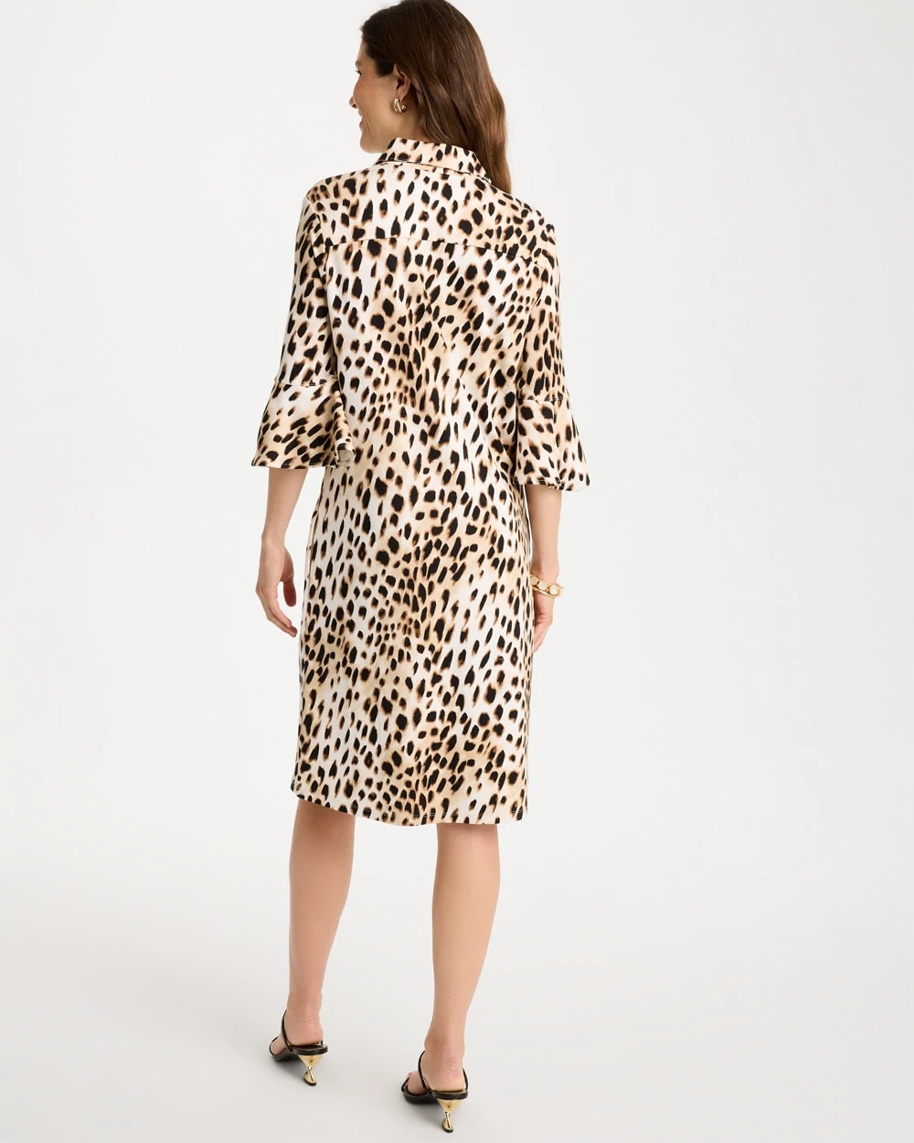 Chico's Premium | Ponte Knit Flounce Sleeve Dress