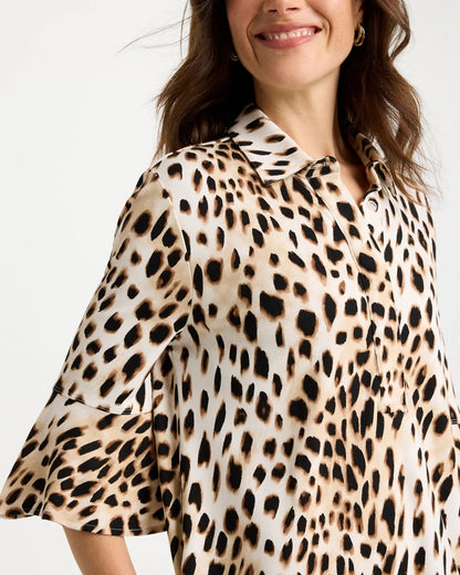 Chico's Premium | Ponte Knit Flounce Sleeve Dress