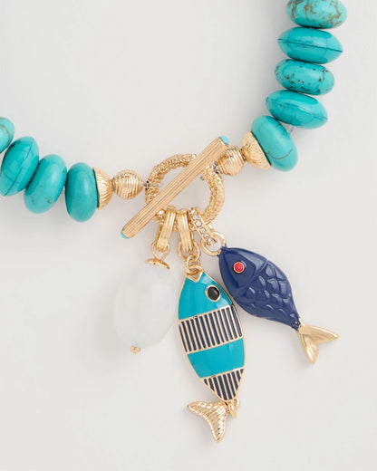 Chico's Top Pick | Turquoise Stone Toggle Charm Bracelet