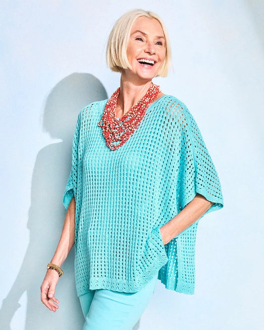 Chico's Premium | Lurex Open-Stitch Sweater Poncho