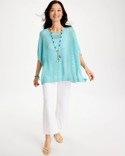 Chico's Premium | Lurex Open-Stitch Sweater Poncho