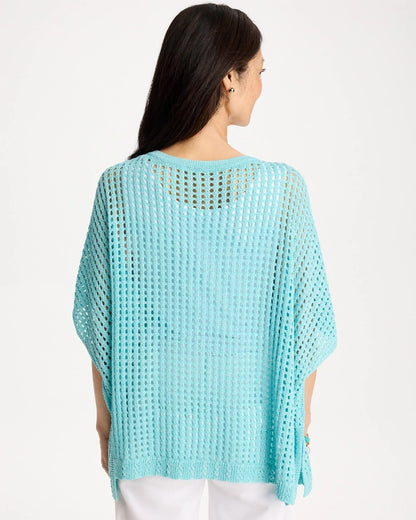 Chico's Premium | Lurex Open-Stitch Sweater Poncho