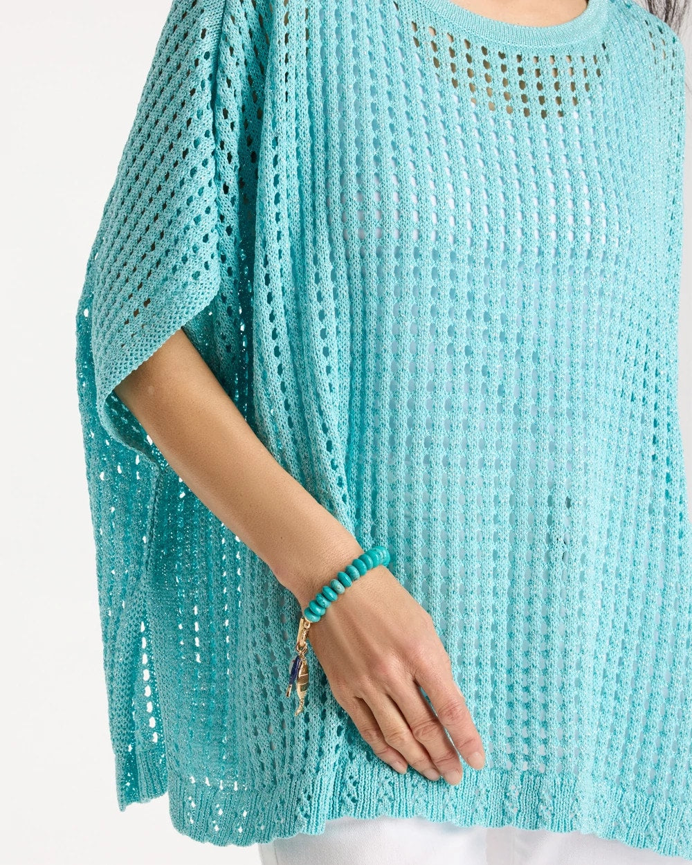 Chico's Premium | Lurex Open-Stitch Sweater Poncho