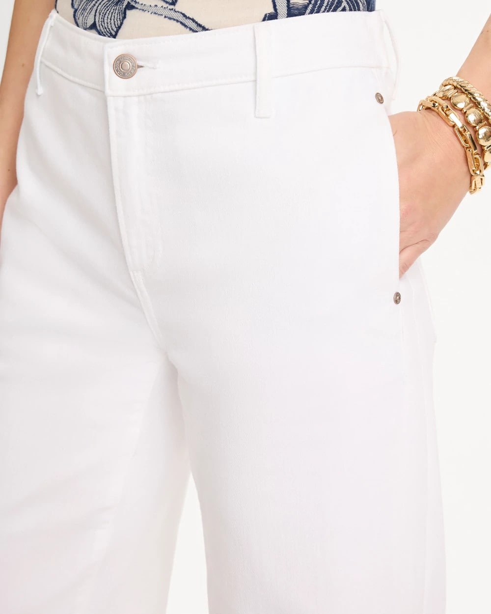 Chico's Hot Sale | Straight Crop White Trouser Jeans