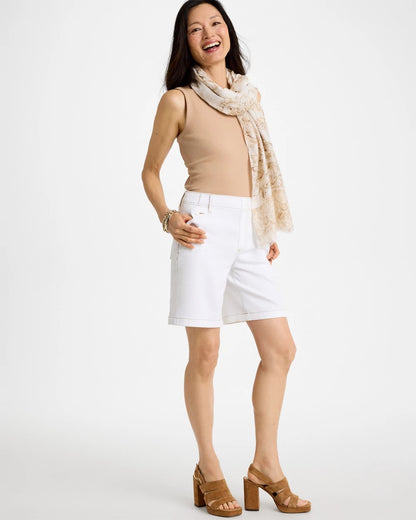 Chico's Customer Favorite | Pull-On Scallop Button Jean Shorts