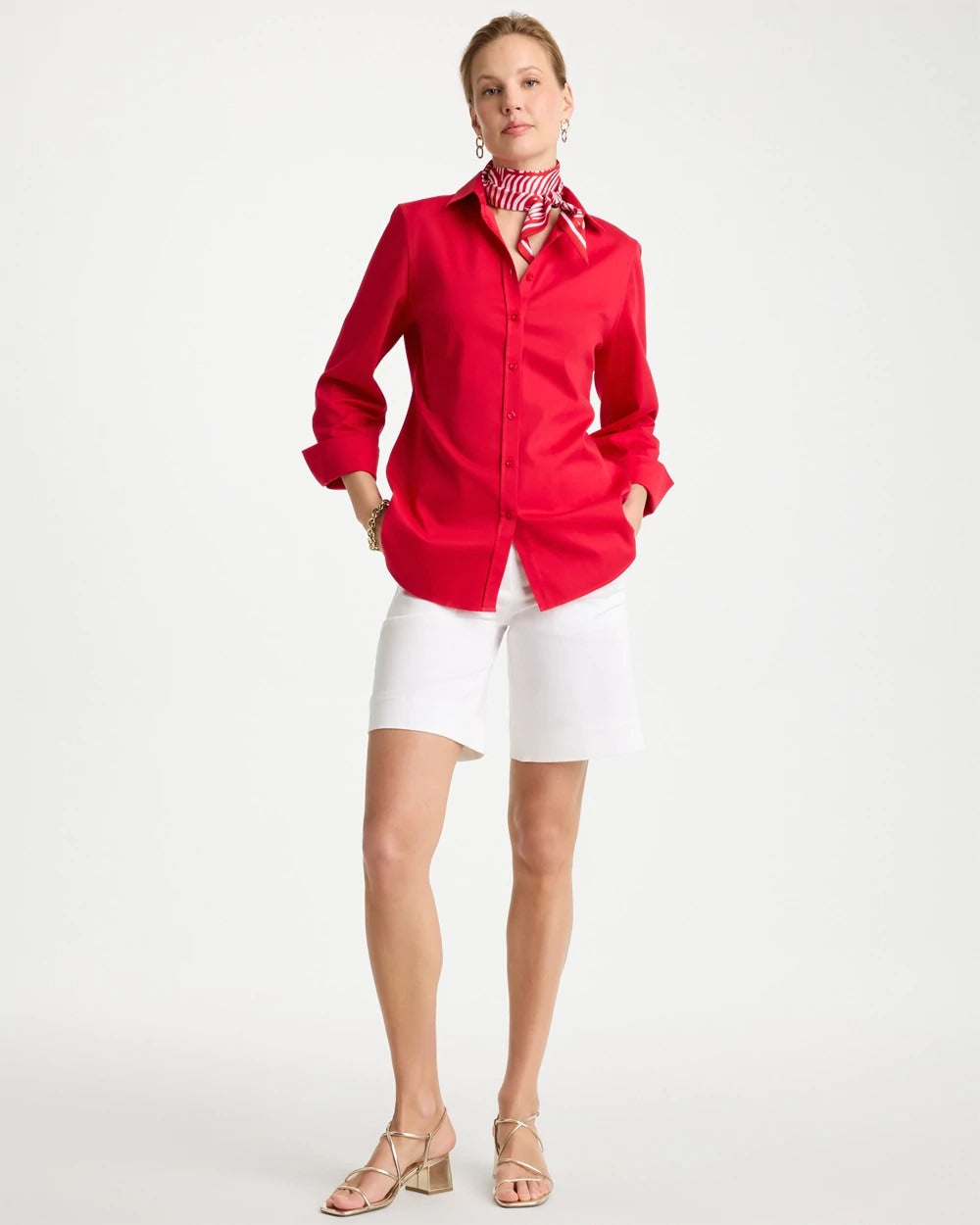 Chico's Hot Sale | Emme Fly Front Sateen Shorts