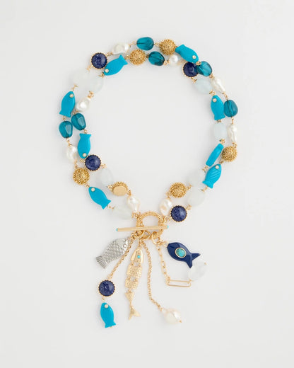 Chico's Quality | Convertible Turquoise Fish Charm Necklace