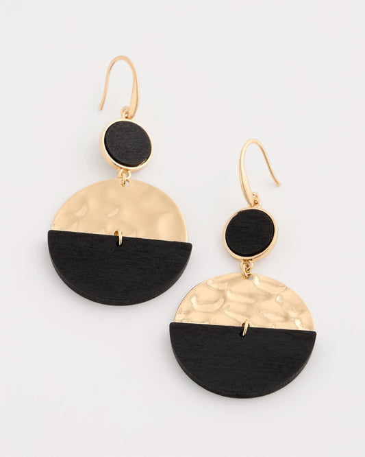 Chico's Signature | Wood Rounded Drop Earrings