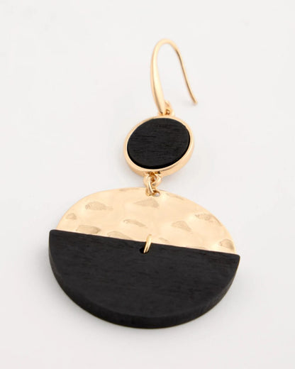 Chico's Signature | Wood Rounded Drop Earrings