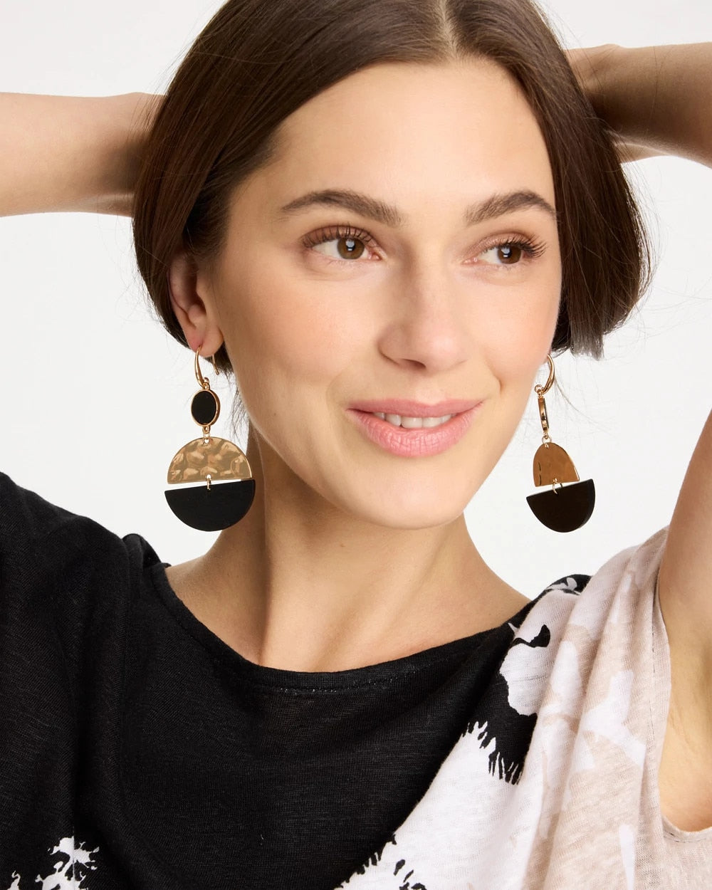 Chico's Signature | Wood Rounded Drop Earrings