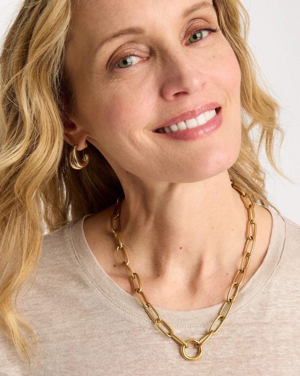 Chico's New | Golden Charm Link Necklace