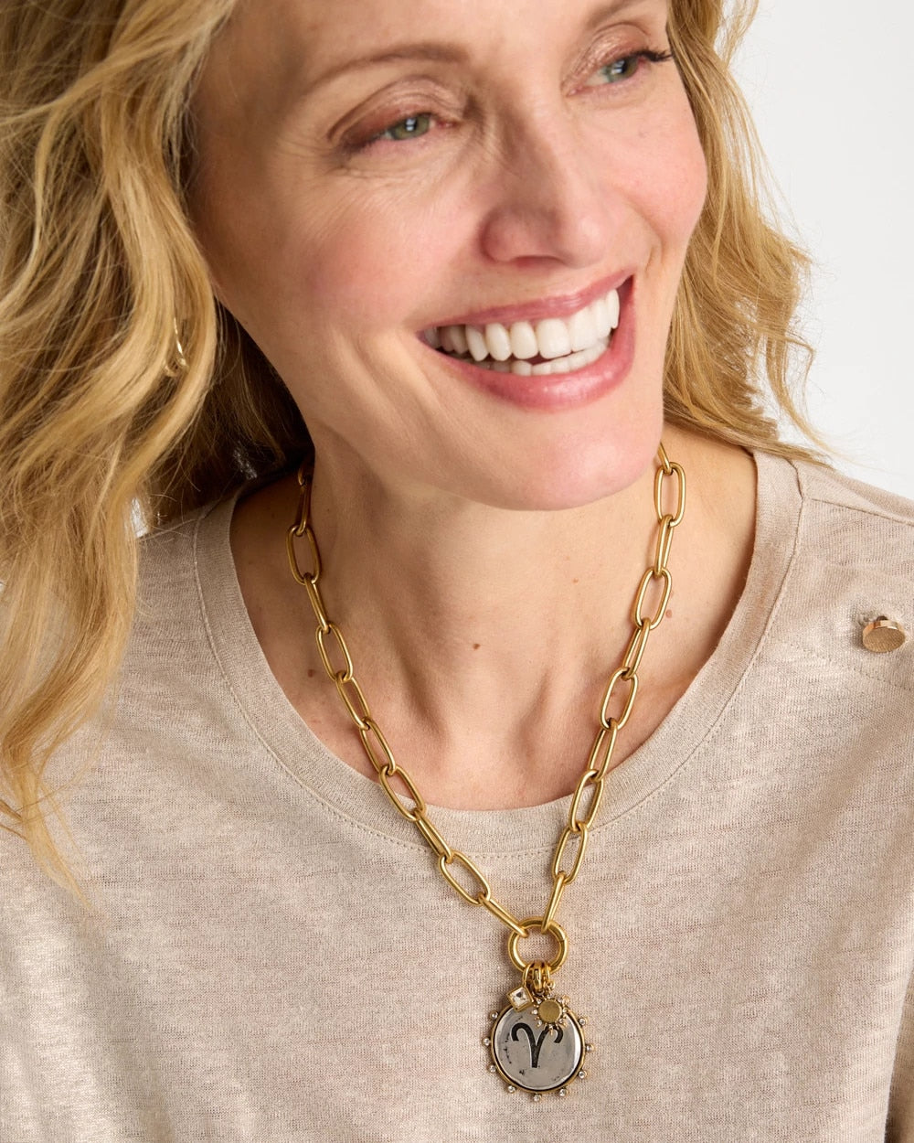 Chico's New | Golden Charm Link Necklace