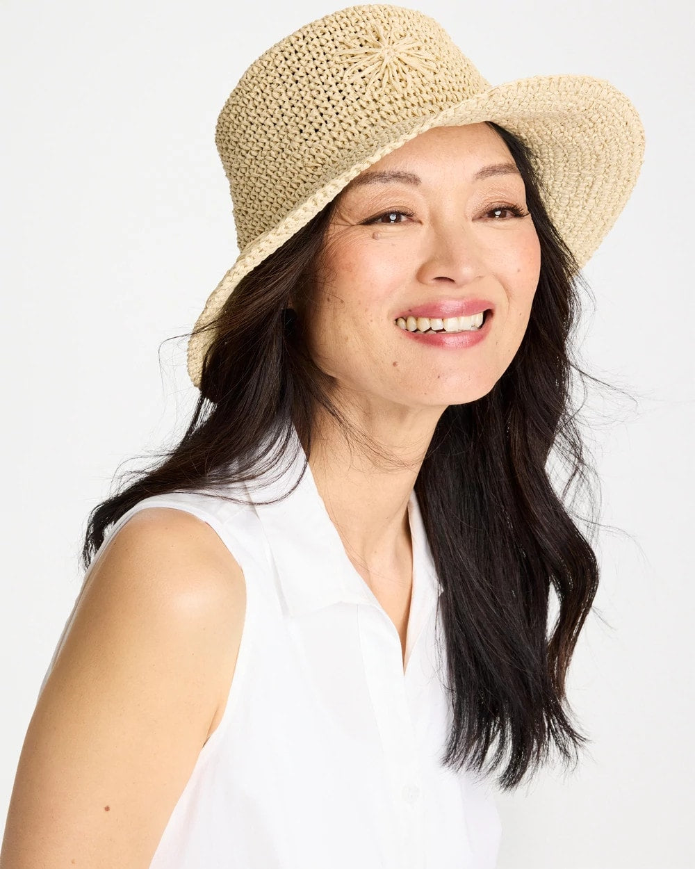 Chico's Discount | Straw Embroidered Beach Hat