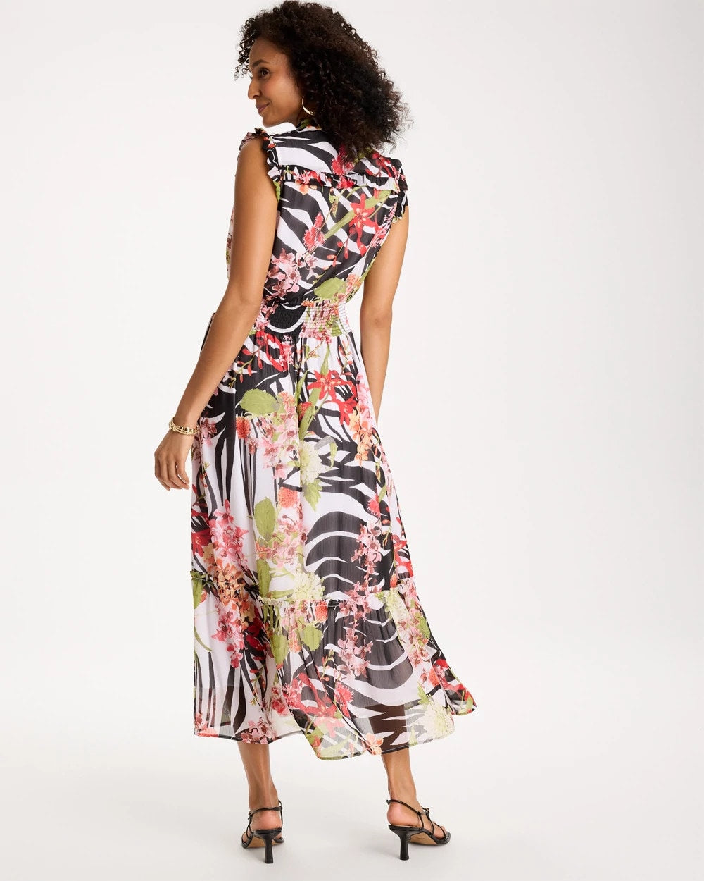 Chico's Signature | Crinkle Chiffon Animal Print Dress