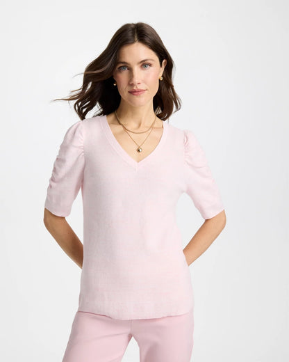 Chico's Best Price | Space Dyed Ruched V-Neck Pullover Sweater