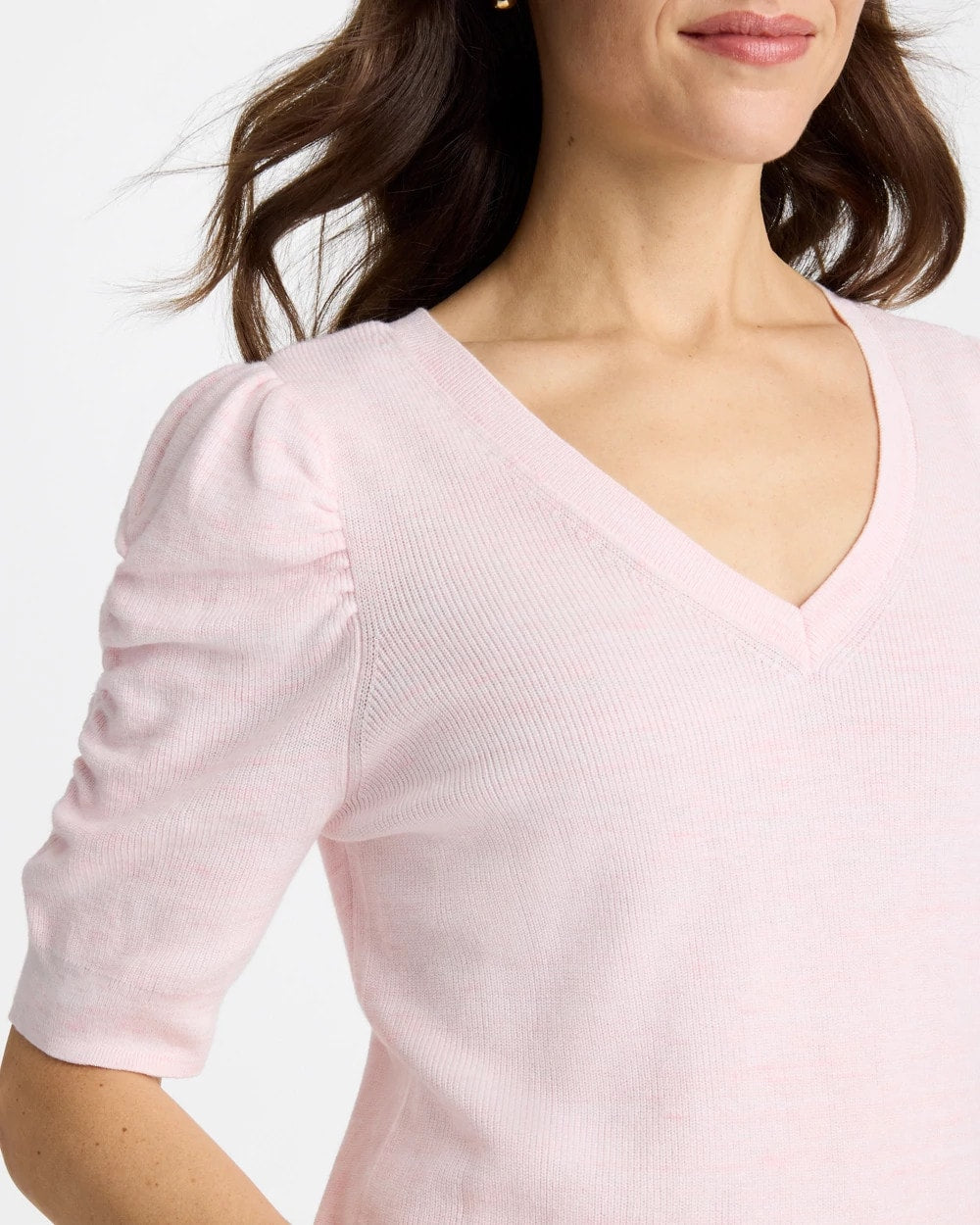 Chico's Best Price | Space Dyed Ruched V-Neck Pullover Sweater