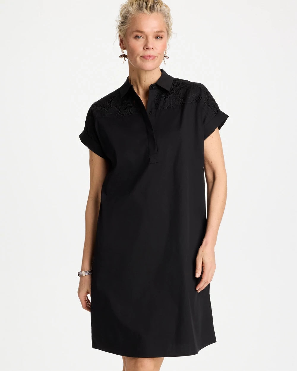 Chico's Customer Favorite | Popover Embroidered Poplin Dress