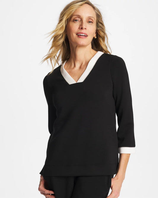Chico's Exclusive | Zenergy® Soft Caviar Bead Contrast Top