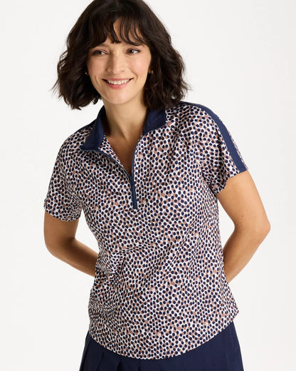 Chico's Recommended | Zenergy® UPF Contrast Dot Half Zip Polo