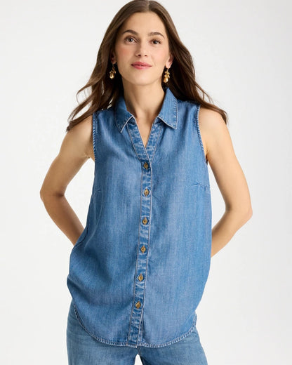 Chico's Classic | Tencel Denim Sleeveless Shirt