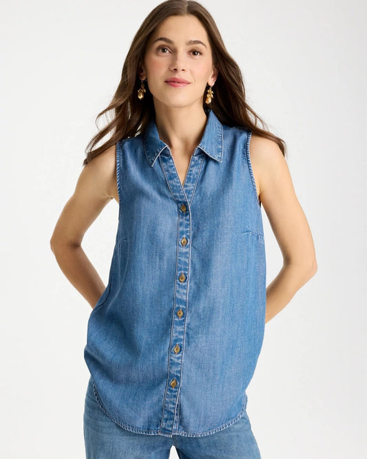 Chico's Classic | Tencel Denim Sleeveless Shirt