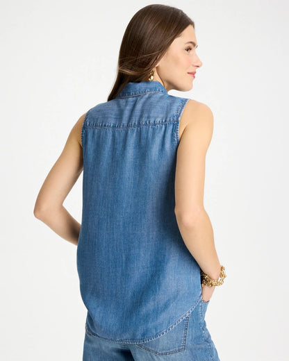 Chico's Classic | Tencel Denim Sleeveless Shirt