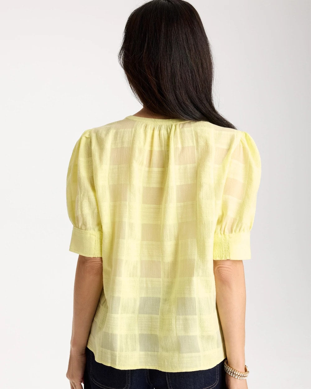 Chico's Value | Cotton Plaid Elbow-Sleeve Shirt