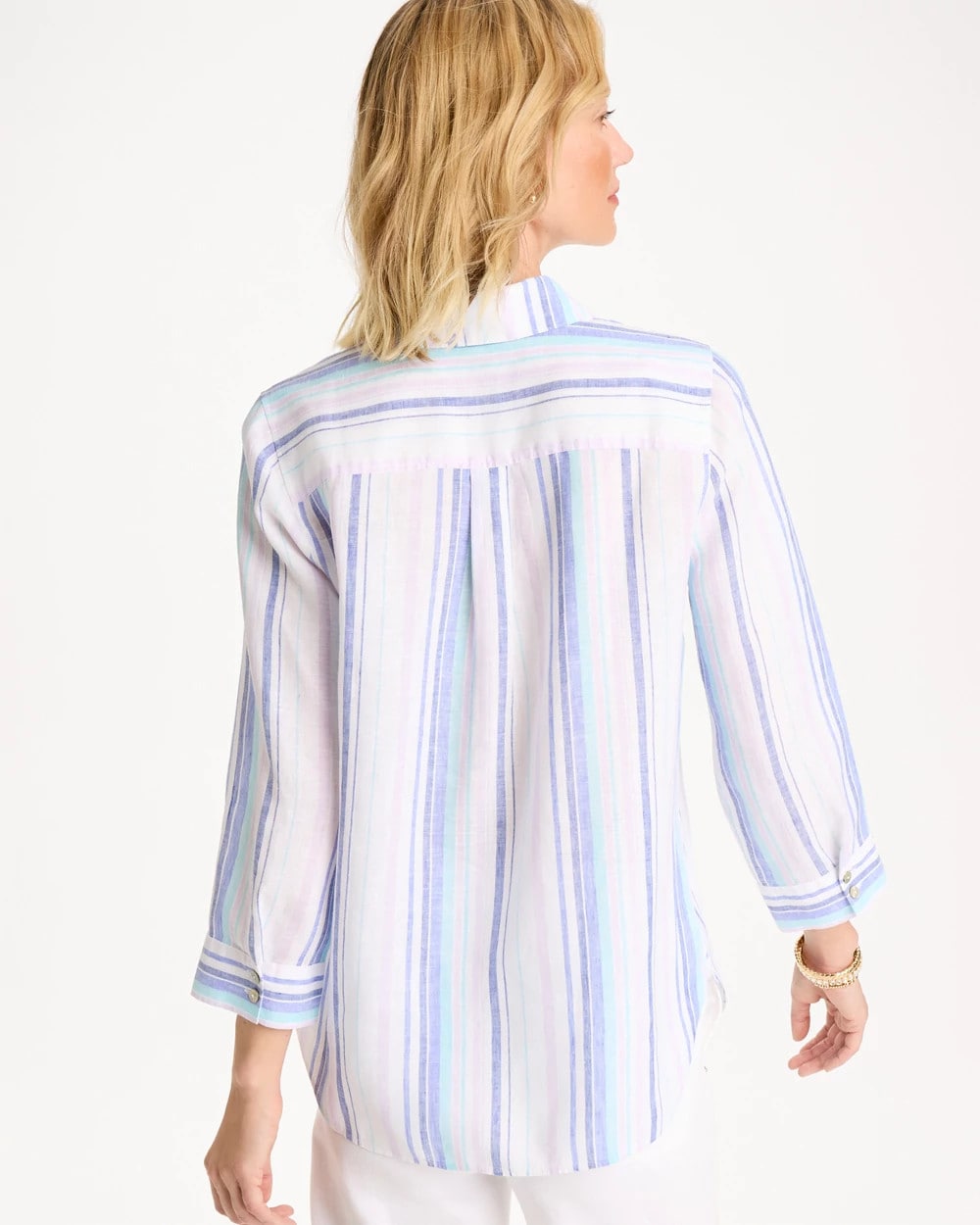 Chico's Signature | No Iron™ Linen Striped Shirt