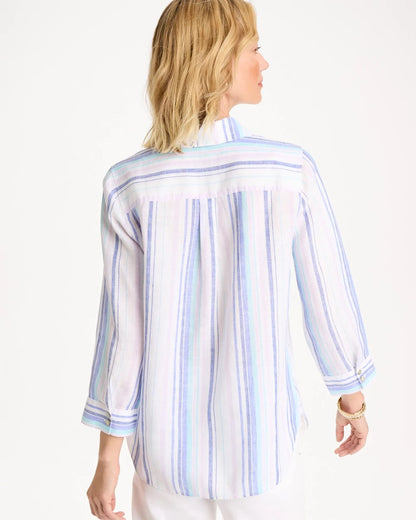 Chico's Signature | No Iron™ Linen Striped Shirt