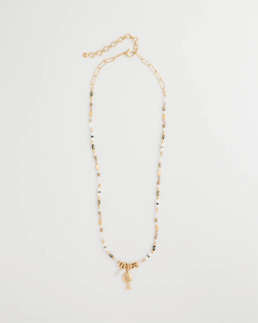 Chico's Trending | Coral Jade Stone Charm Necklace