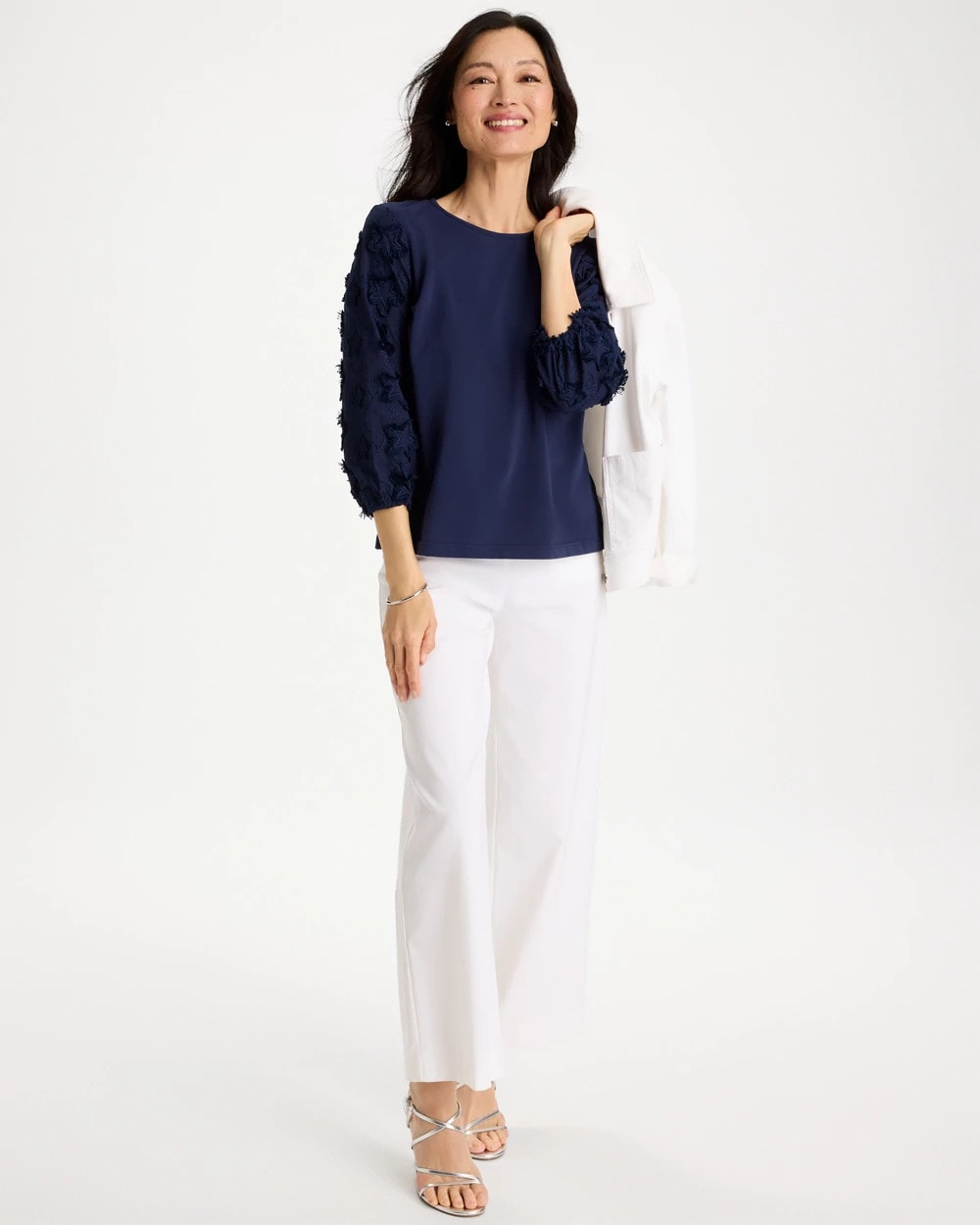 Chico's Trusted | Star Cutout 3/4 Sleeved Tee