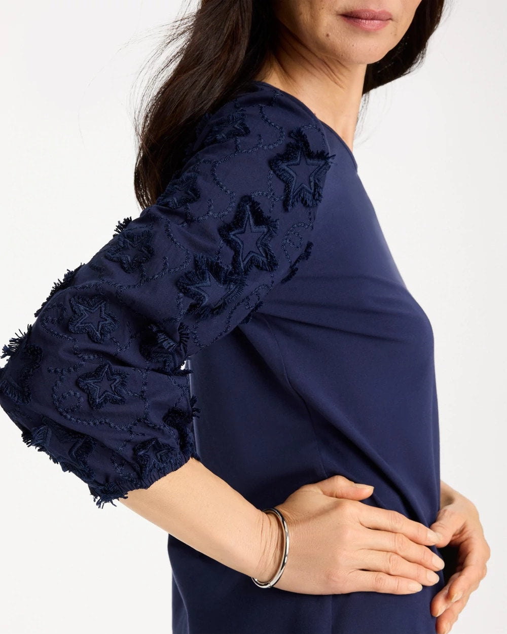 Chico's Trusted | Star Cutout 3/4 Sleeved Tee