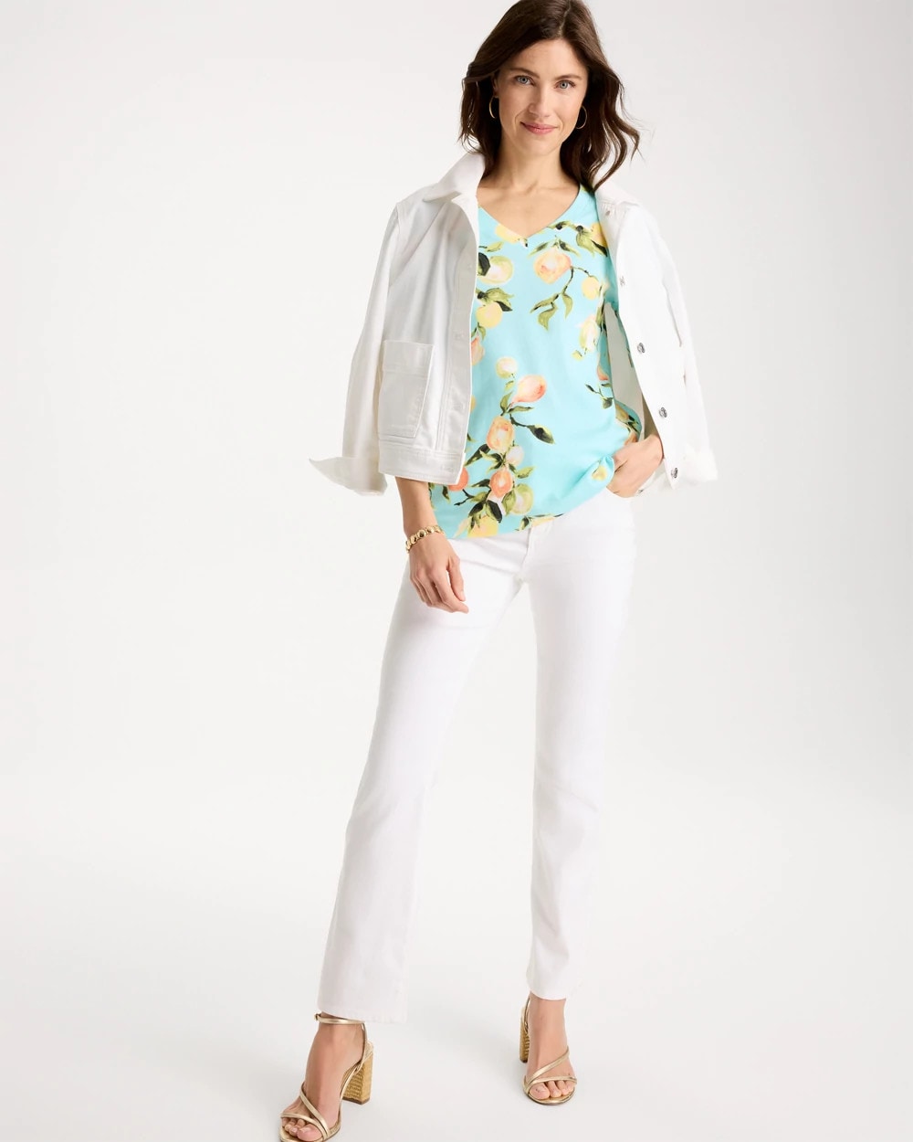 Chico's Hot Sale | Pima Printed Elbow-Sleeve Tee