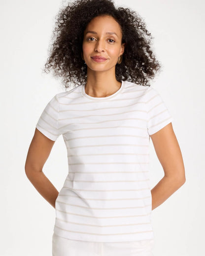 Chico's Top Pick | Cotton Stretch Striped Cap Sleeve Tee