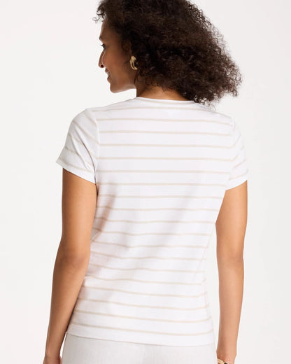 Chico's Top Pick | Cotton Stretch Striped Cap Sleeve Tee