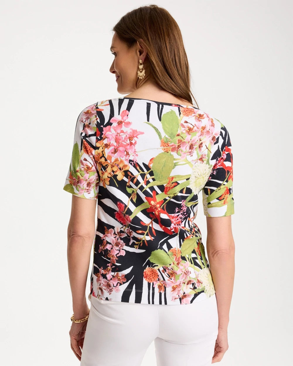 Chico's Exclusive | Pima Cotton Elbow-Sleeve Tee