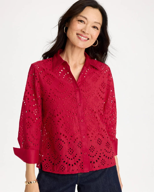Chico's Customer Favorite | Eyelet Collared Shirt