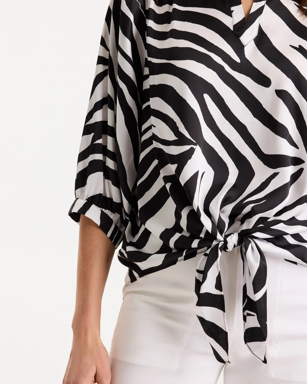 Chico's Featured | Satin Animal Print Tie-Front Top