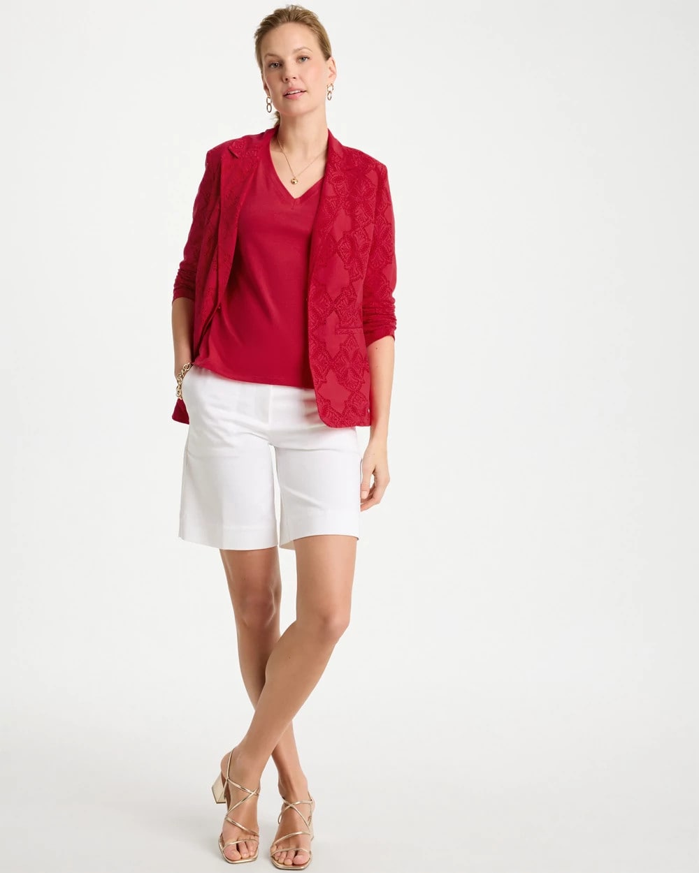 Chico's Popular | Cotton Stretch 3/4 Sleeve Tee